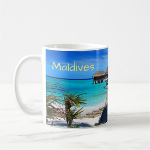 Maldiverna tropisk ösemesterort kaffemugg