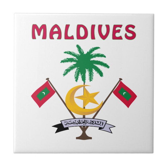 MALDIVERNA vapensköld Kakelplatta (Framsidan)