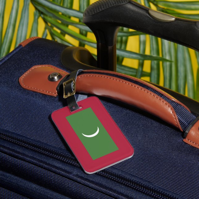 Maldivernas flagga bagagebricka (Framsida Insitu 1)