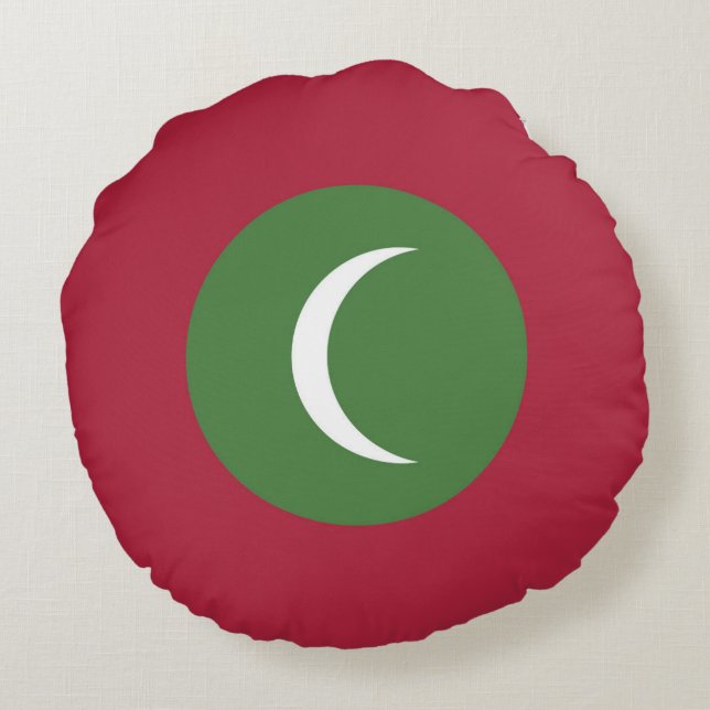 Maldivernas flagga rund kudde (Baksidan)
