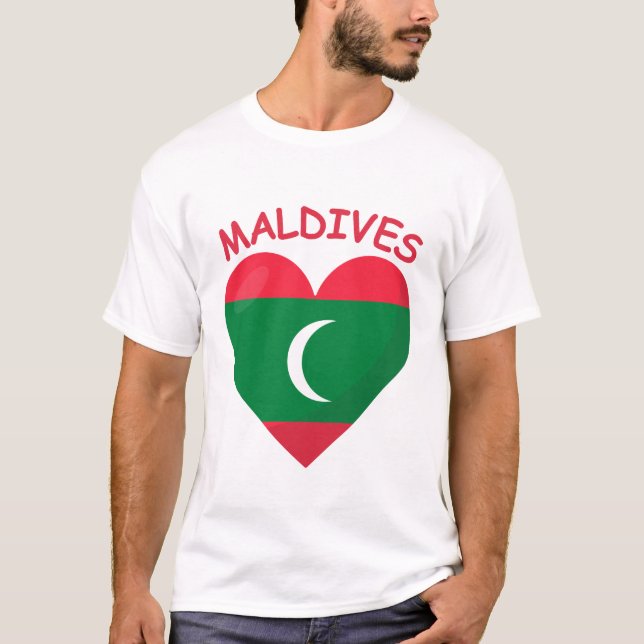 Maldivernas flagga t shirt (Framsida)