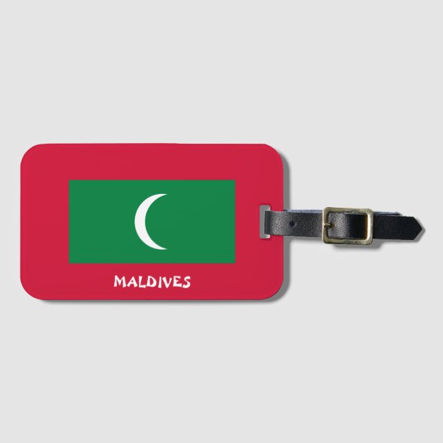 Maldivernas nationella Flagga Patriotic Bagagebricka (Framsida horisontal)