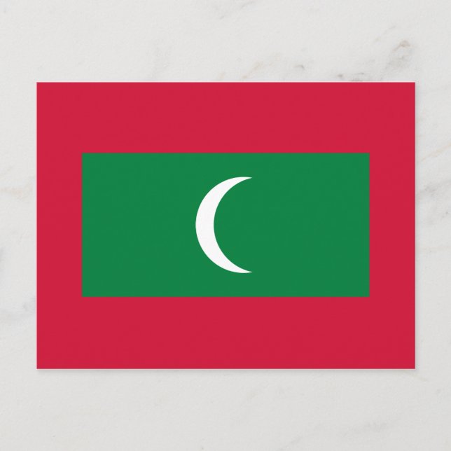 Maldivernas nationella Flagga Vykort (Framsida)