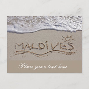 Maldivernas strandskylt vykort