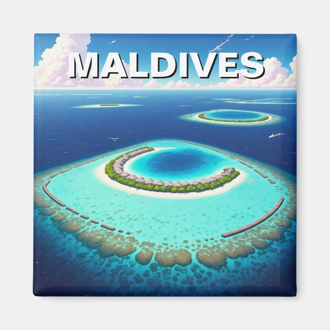 Maldives Atolls Indiska oceanen Magnet (Framsidan)