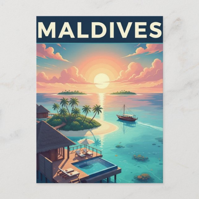 Maldives Atolls Indiska oceanen Vykort (Framsida)
