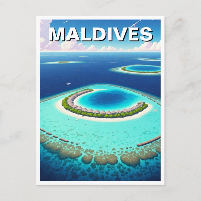 Maldives Atolls Indiska oceanen Vykort (Framsida)