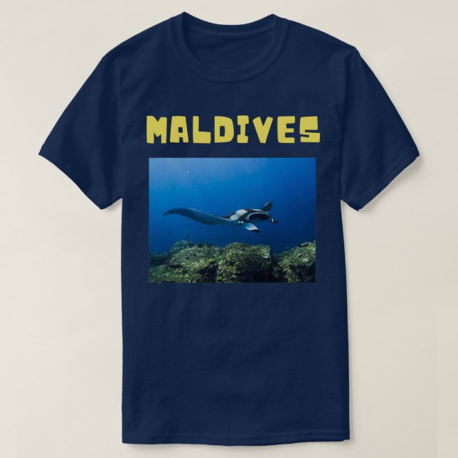 Maldives cute manta ray diving t shirt (Design framsida)