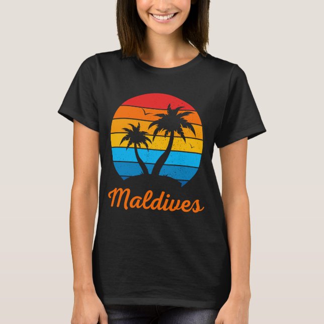 Maldives Family Vacation Beach Tropical T Shirt (Framsida)