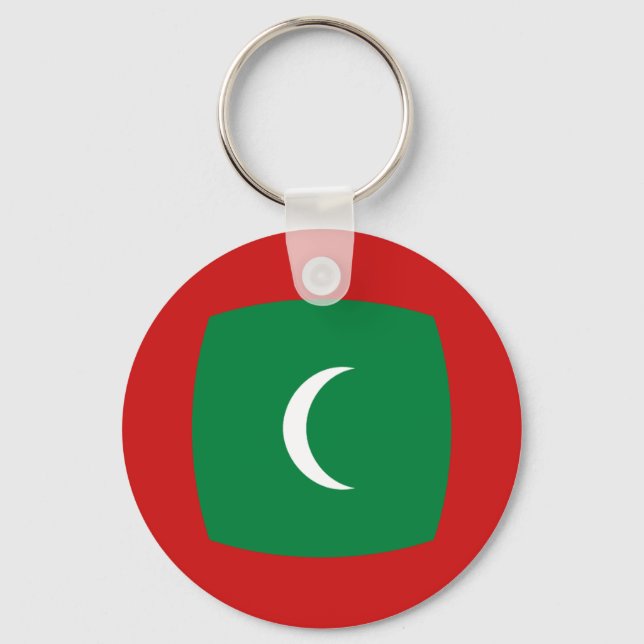 Maldives Fisheye Flagga Keychain Nyckelring (Framsida)