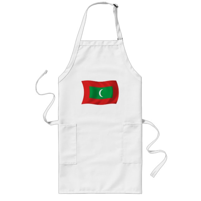 Maldives Flagga Apron Långt Förkläde (Framsidan)