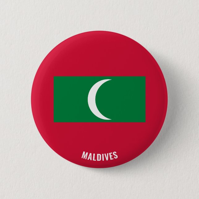 Maldives Flagga Cute Patriotic Knapp (Framsida)