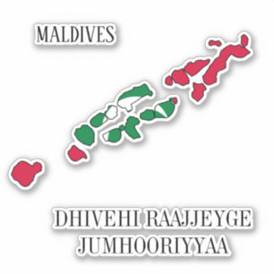Maldives Flagga Karta Patriotic Klistermärken