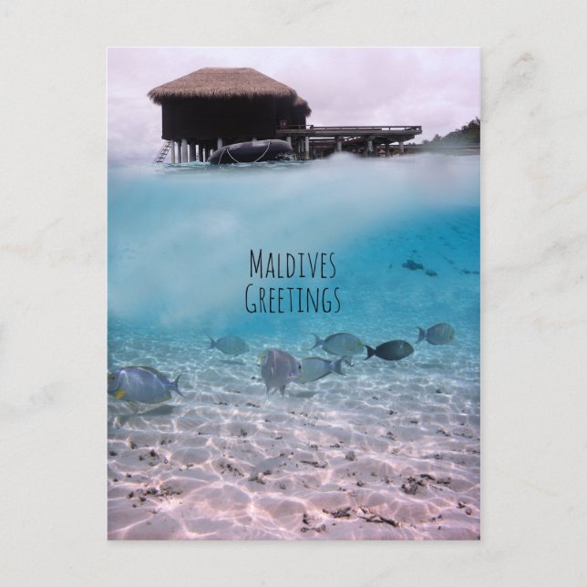 Maldives Hälsning Snorkeling Roligt Souvenir Vykort (Framsida)