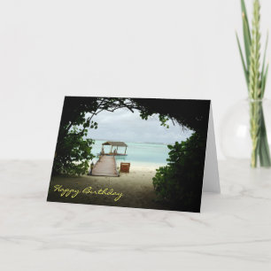 Maldives Island Boat Birthday Card Kort