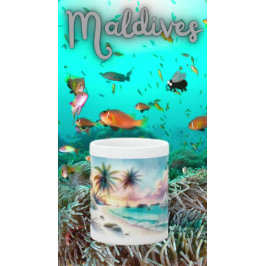 Maldives Luxury Sketch Watercolor | Kaffemugg