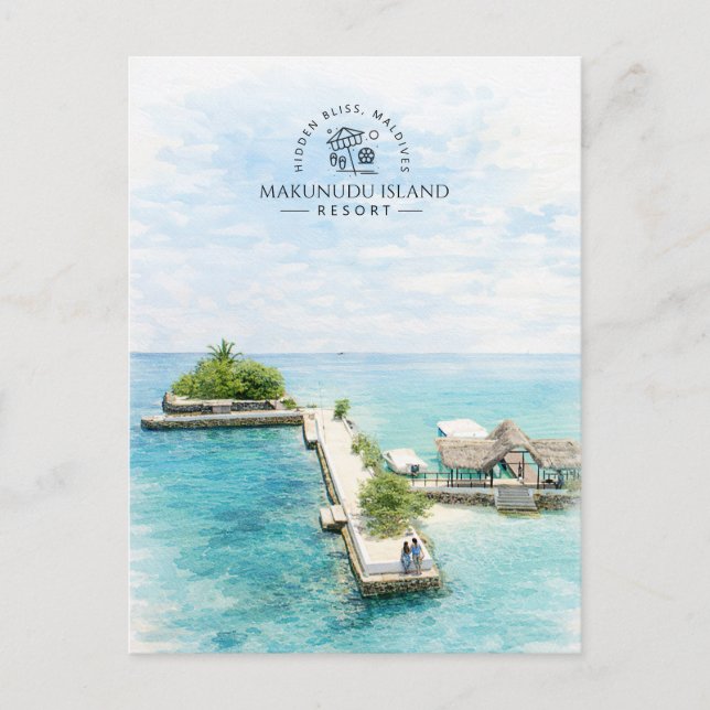 Maldives Makunudu Island Resort | Elegant Vykort (Framsida)