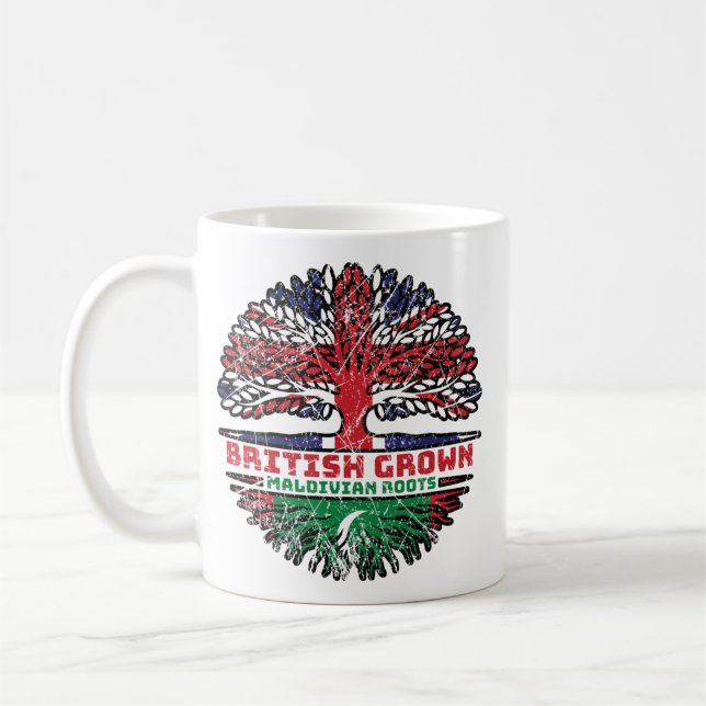 Maldives Maldivian British Träd Roots Flagga Kaffemugg (Vänster)