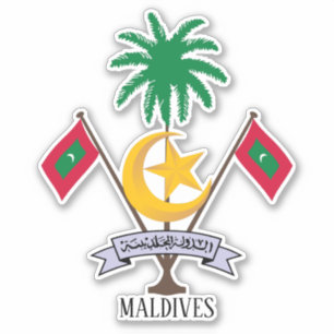 Maldives National Emblem Patriotic Klistermärken
