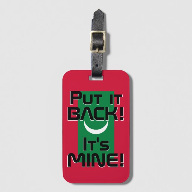 Maldives National Flagga Funny Patriotic Bagagebricka (Framsida vertikal)