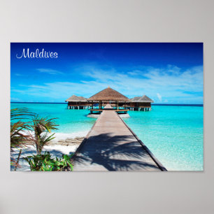 Maldives ö romantic helgdag poster