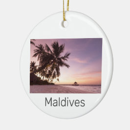 Maldives Ocean Indian Beach Sunset Island Souvenir Julgransprydnad Keramik