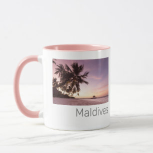 Maldives Ocean Indian Beach Sunset Island Souvenir Mugg