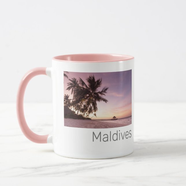 Maldives Ocean Indian Beach Sunset Island Souvenir Mugg (Vänster)