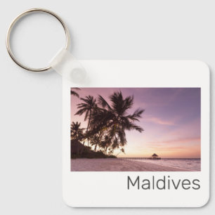 Maldives Ocean Indian Beach Sunset Island Souvenir Nyckelring