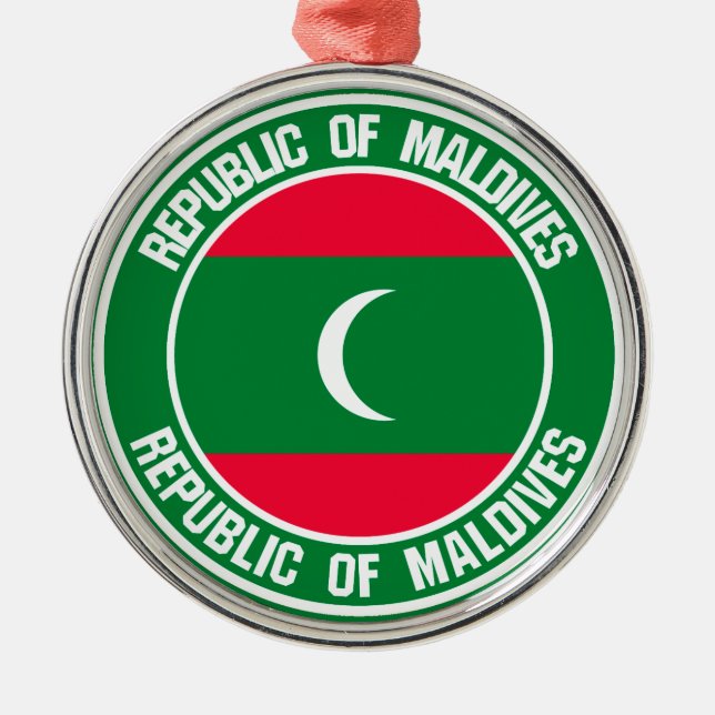 Maldives Round Emblem Julgransprydnad Metall (Framsidan)