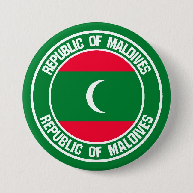Maldives Round Emblem Knapp (Framsida)