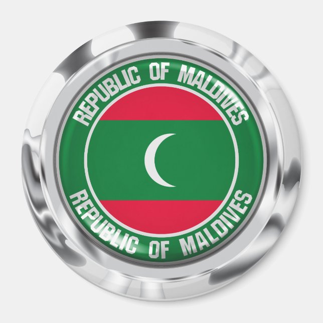 Maldives Round Emblem Magnet (Framsidan)