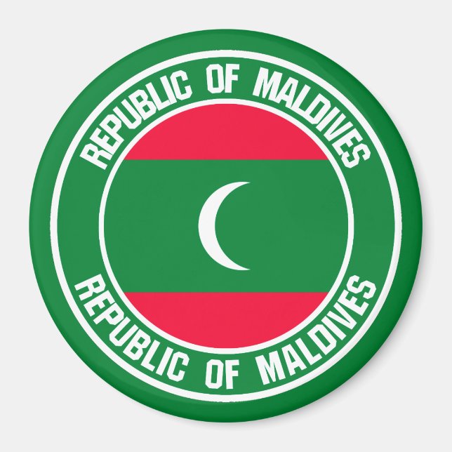 Maldives Round Emblem Magnet (Framsidan)