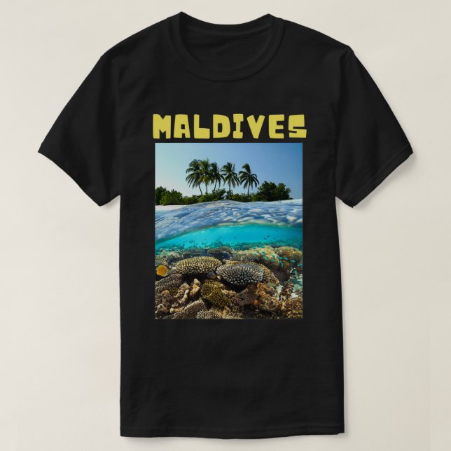 Maldives söta ö under vatten t shirt (Design framsida)