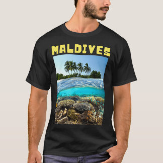 Maldives söta ö under vatten t shirt