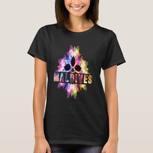 Maldives Souvenir Tshirt Maldivian Foreign Cultura T Shirt (Framsida)