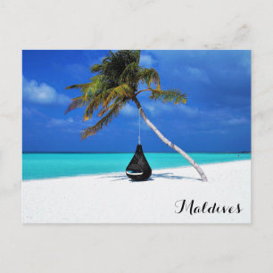 Maldives Tropical Beach Travel Photo Vykort