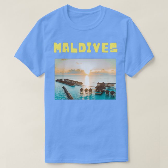Maldives vatten bungalows sol shine t shirt (Design framsida)