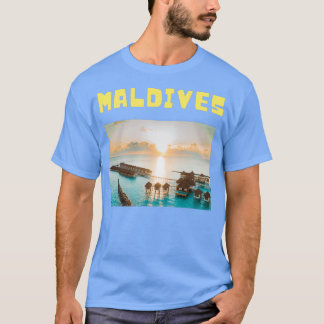 Maldives vatten bungalows sol shine t shirt
