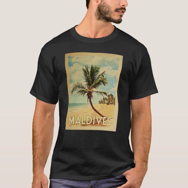 Maldives Vintage resor T-shirt - Beach (Framsida)