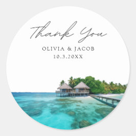 Maldives Wedding Favor Photo Tack Runt Klistermärke