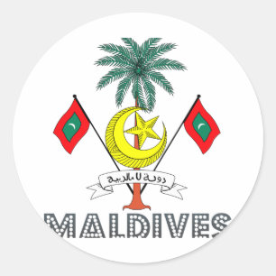 Maldivian Emblem Runt Klistermärke