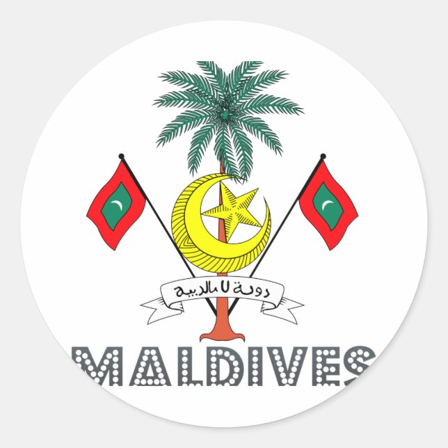 Maldivian Emblem Runt Klistermärke (Framsida)