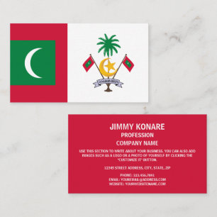 Maldivian Flagga & Emblem, Maldivernas Flagga Visitkort