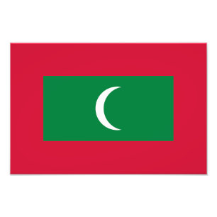 Maldiviska flaggan fototryck