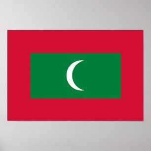 Maldiviska flaggan poster