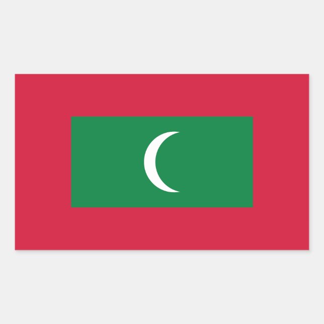 Maldiviska flaggan rektangulärt klistermärke (Framsida)