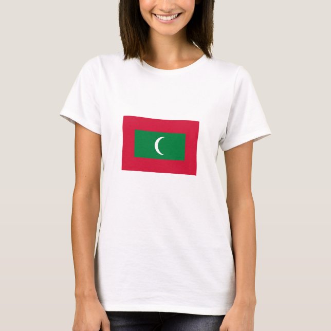 Maldiviska flaggan t shirt (Framsida)