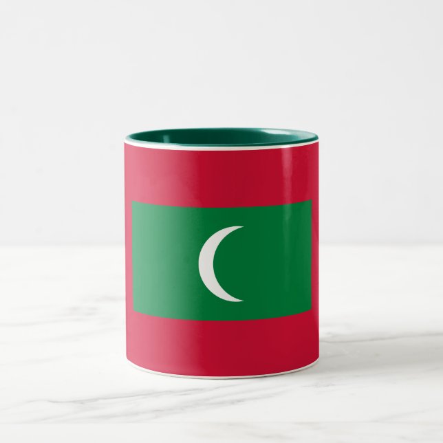 Maldiviska flaggan Två-Tonad mugg (Center)