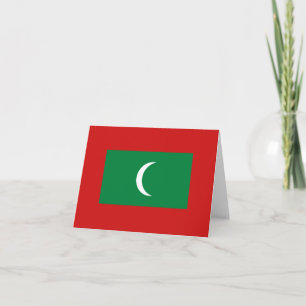 Maldiviska flaggans notkort kort